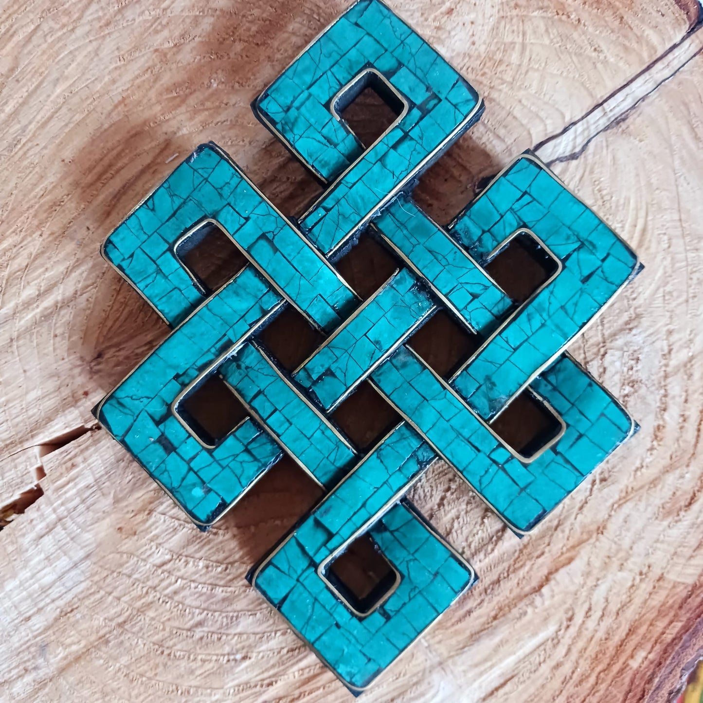 Tibetan Turquoise decorated Endless Knot