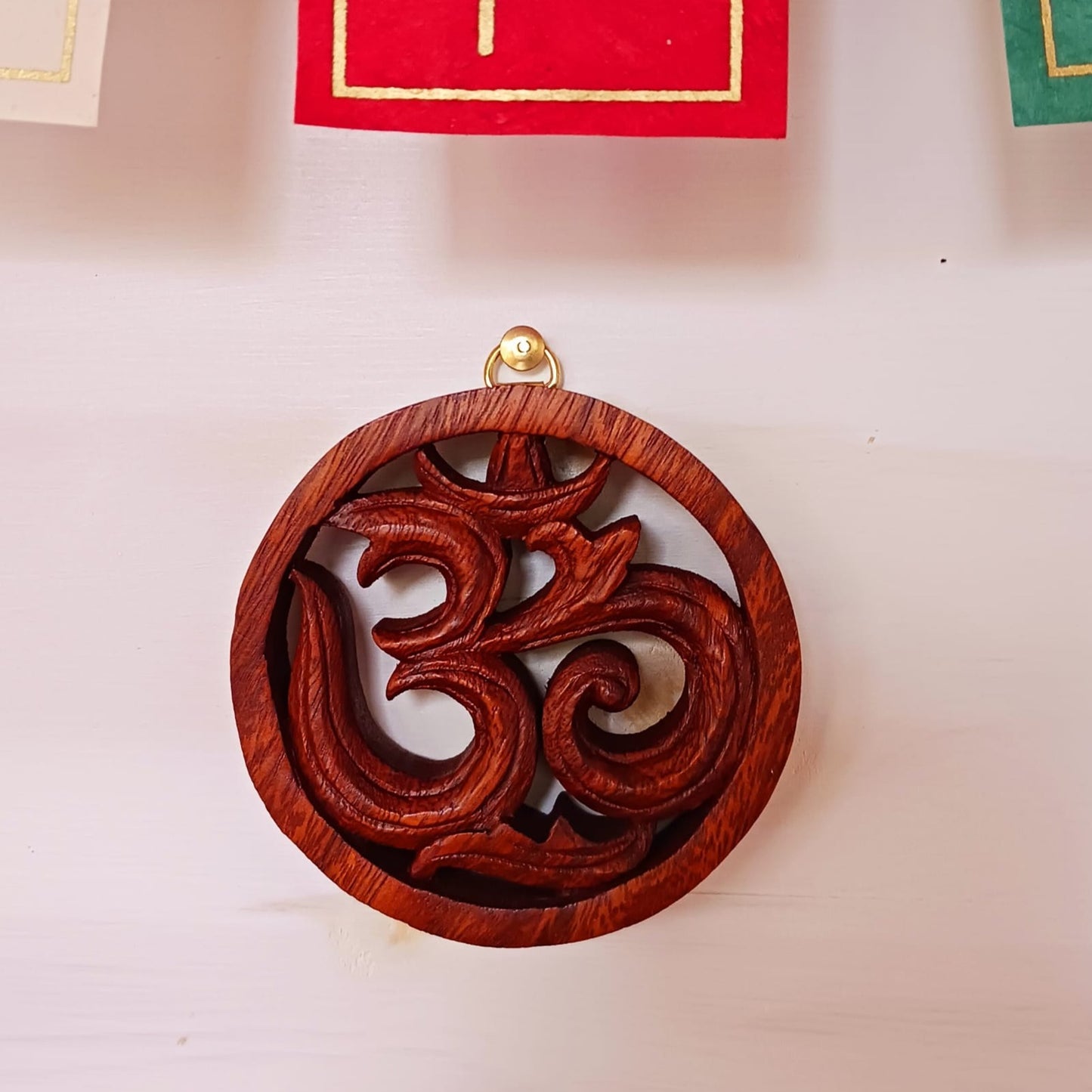 Wooden Om wall hanging approx. 10cm