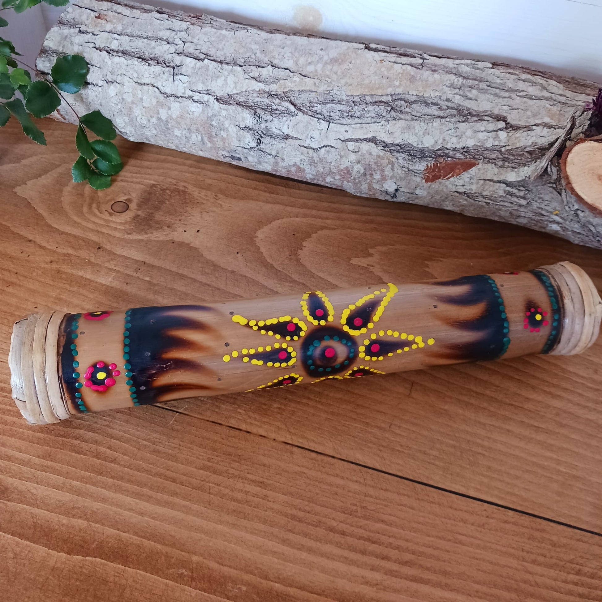 Handmade Bamboo Rain stick | Dot Painted Design Rain sticks