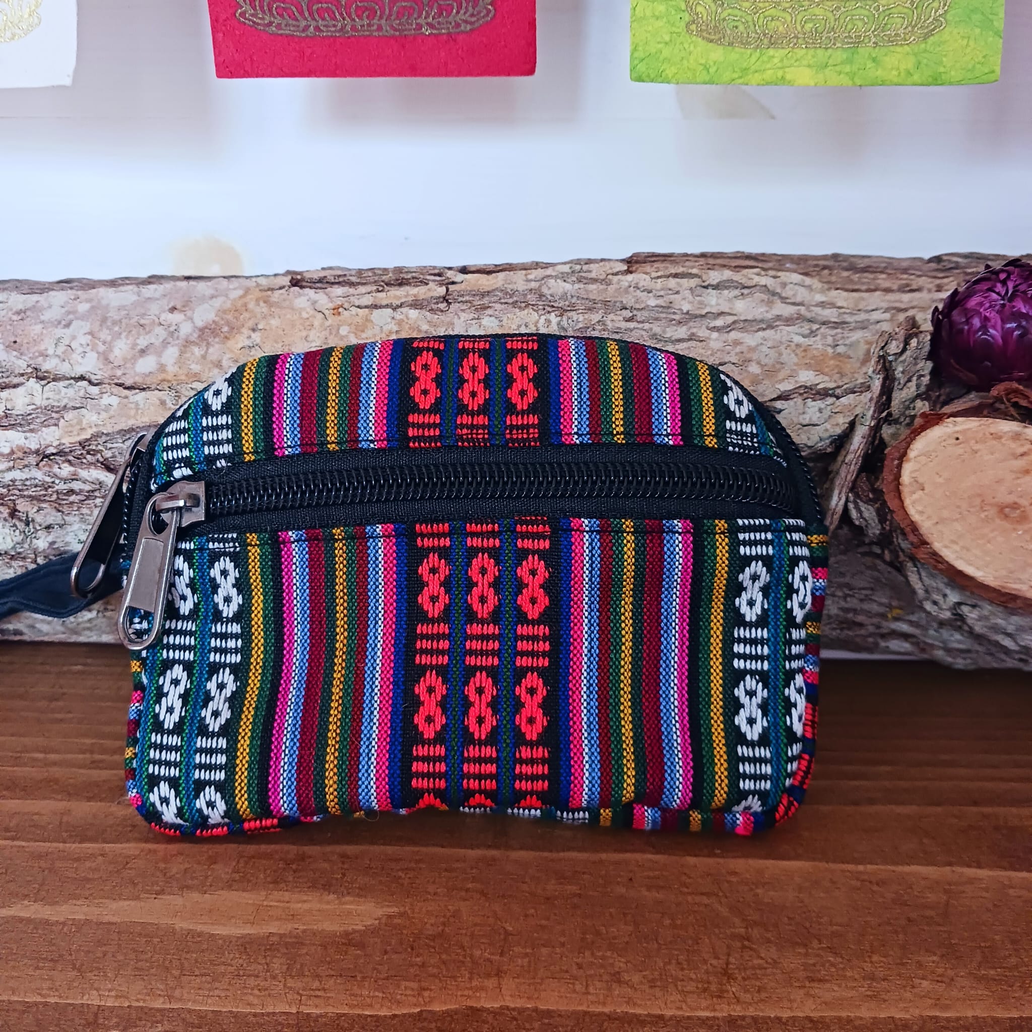 Colorful Tibetan Designs On Wall And Tote Bag by Gallo Images - Photos.com