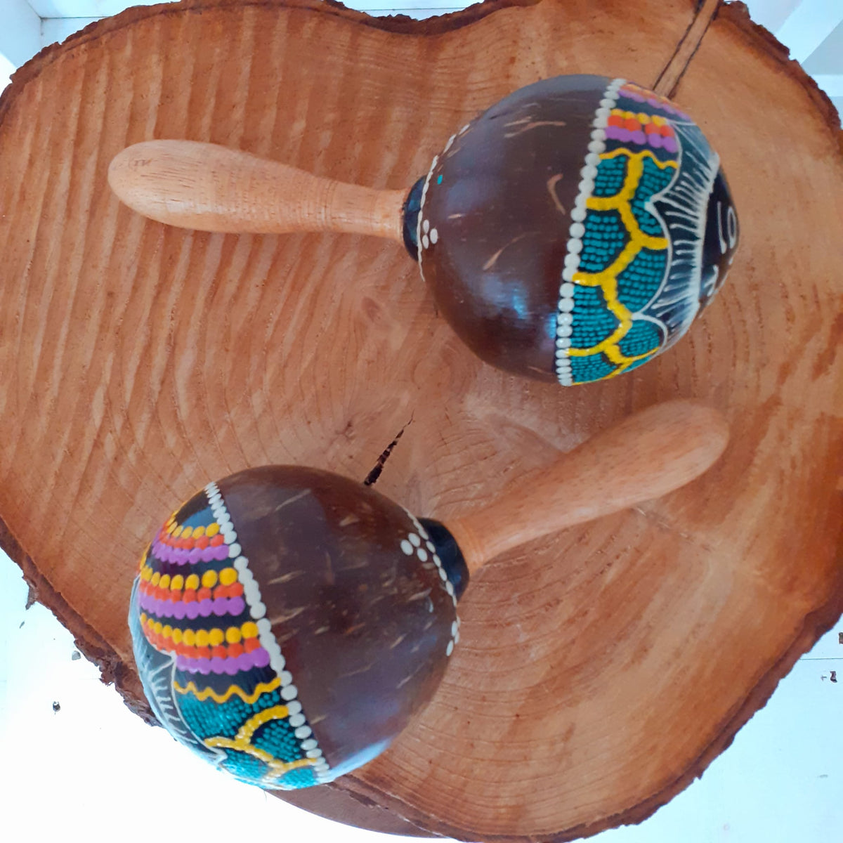 Maraca Object Show Traditional Hand painted Sun Maraca freeshipping - The Highest Buddha