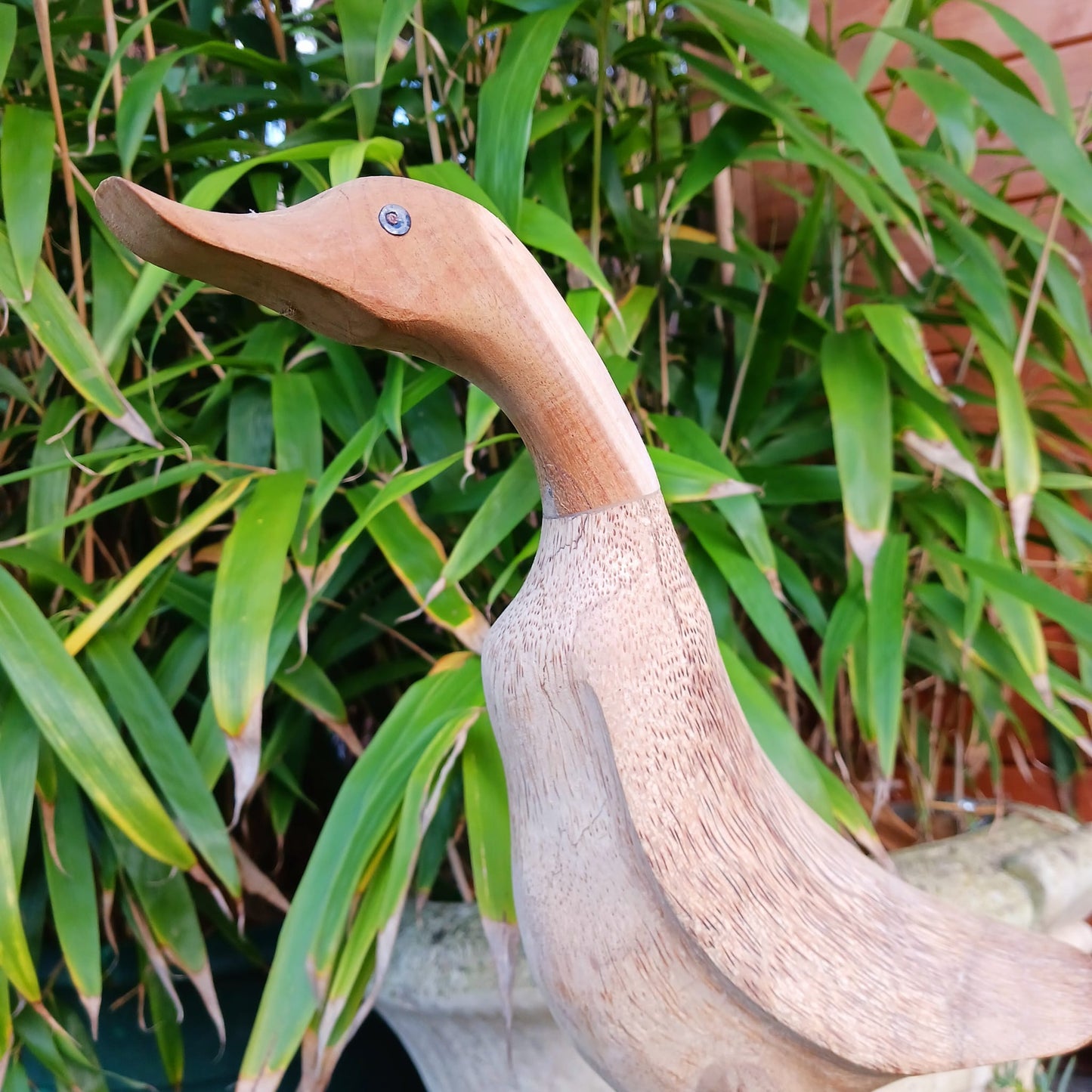 Natural Bamboo Root Duck With Boots