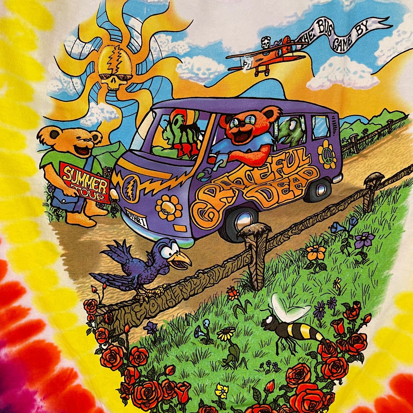 Grateful Dead Summer Tour Bus Tie-Dye T-Shirt