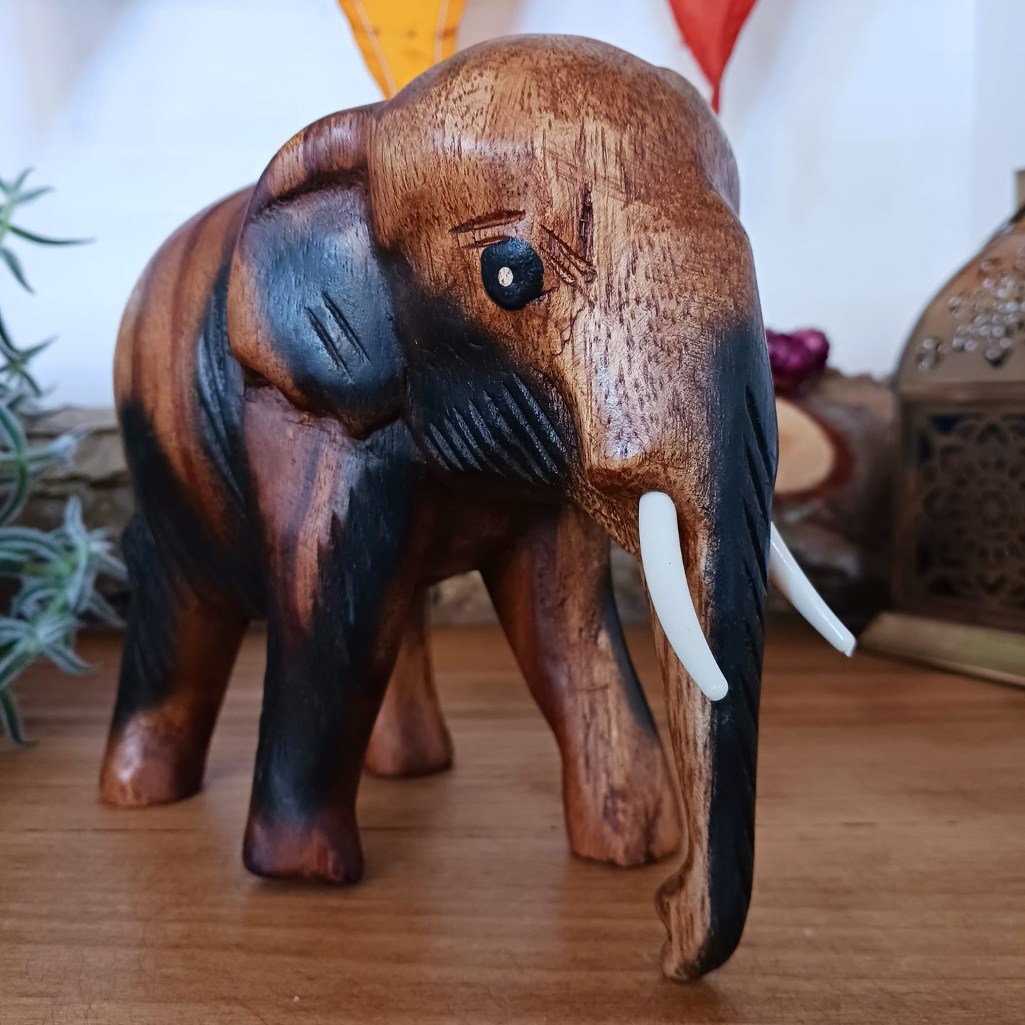 Hand carved wooden Elephant Ornament