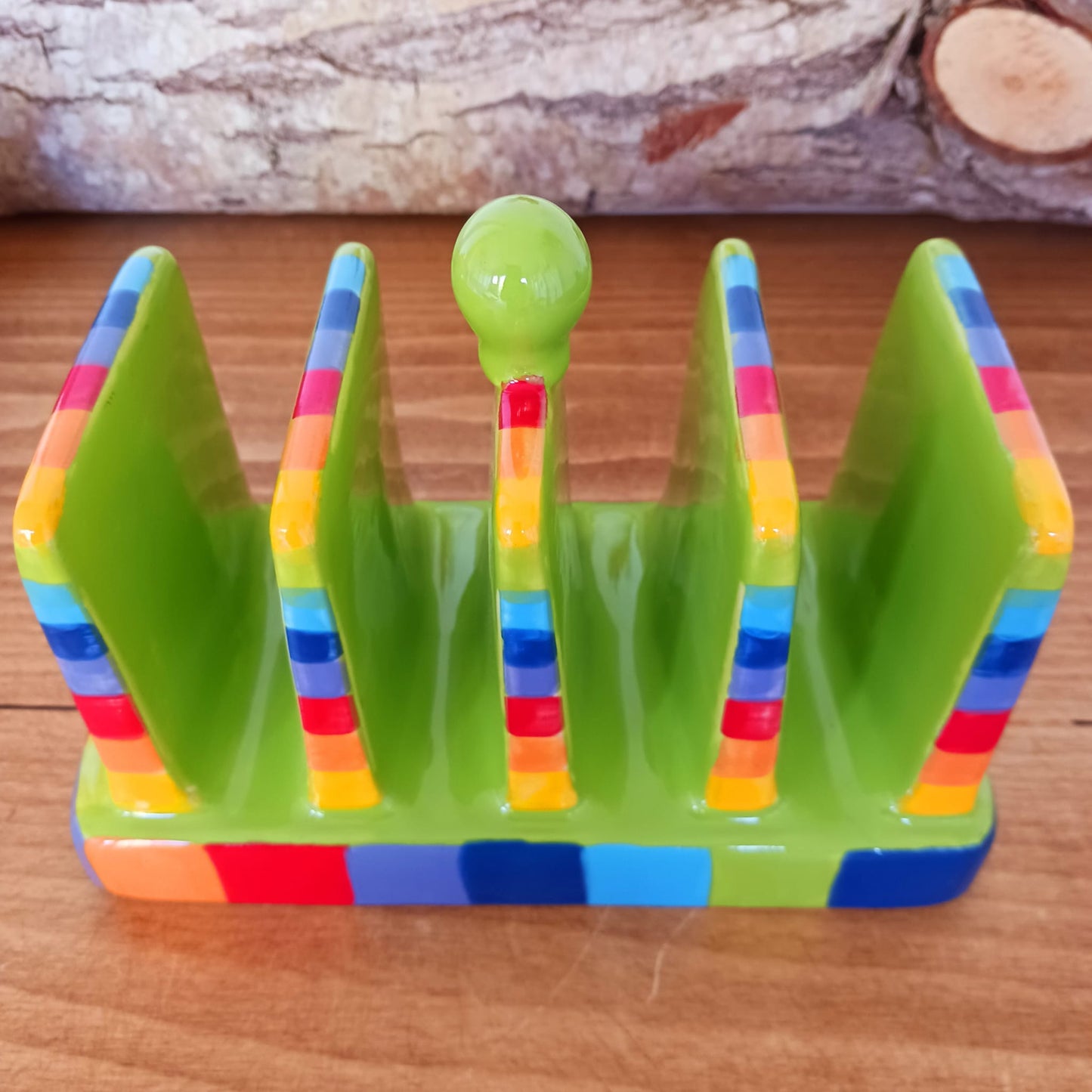 Rainbow Toast Rack | Ceramic hand painted Rainbow Kitchen Ware