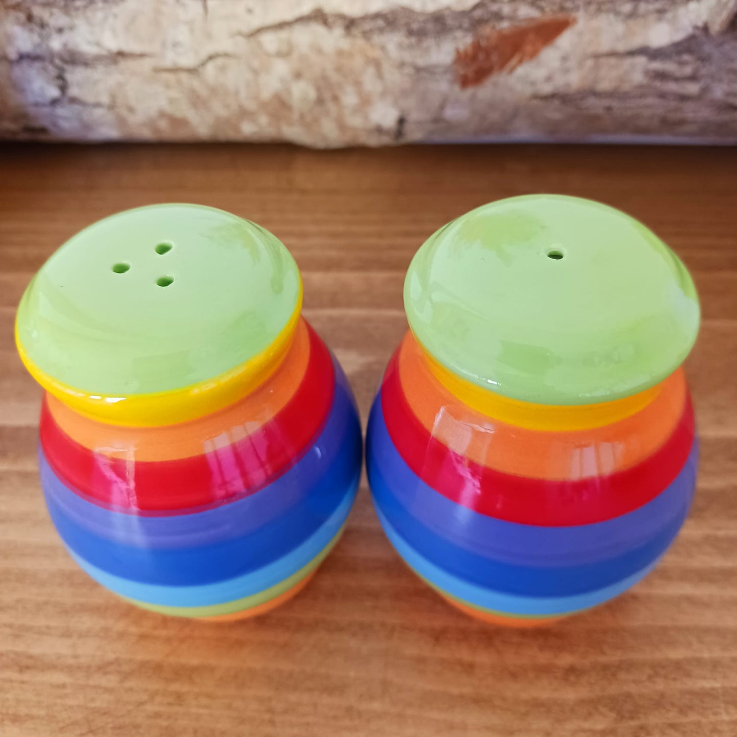 Ceramic Rainbow Salt & Pepper pot | rainbow cruet set