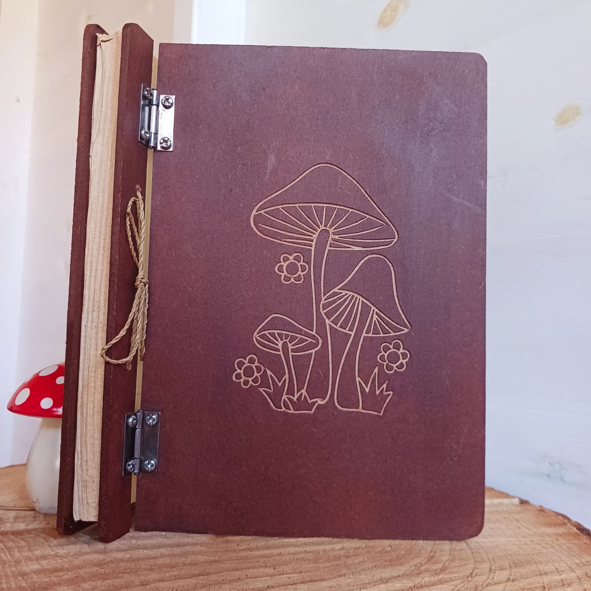 Handmade Mushroom Design Hardback Notebook