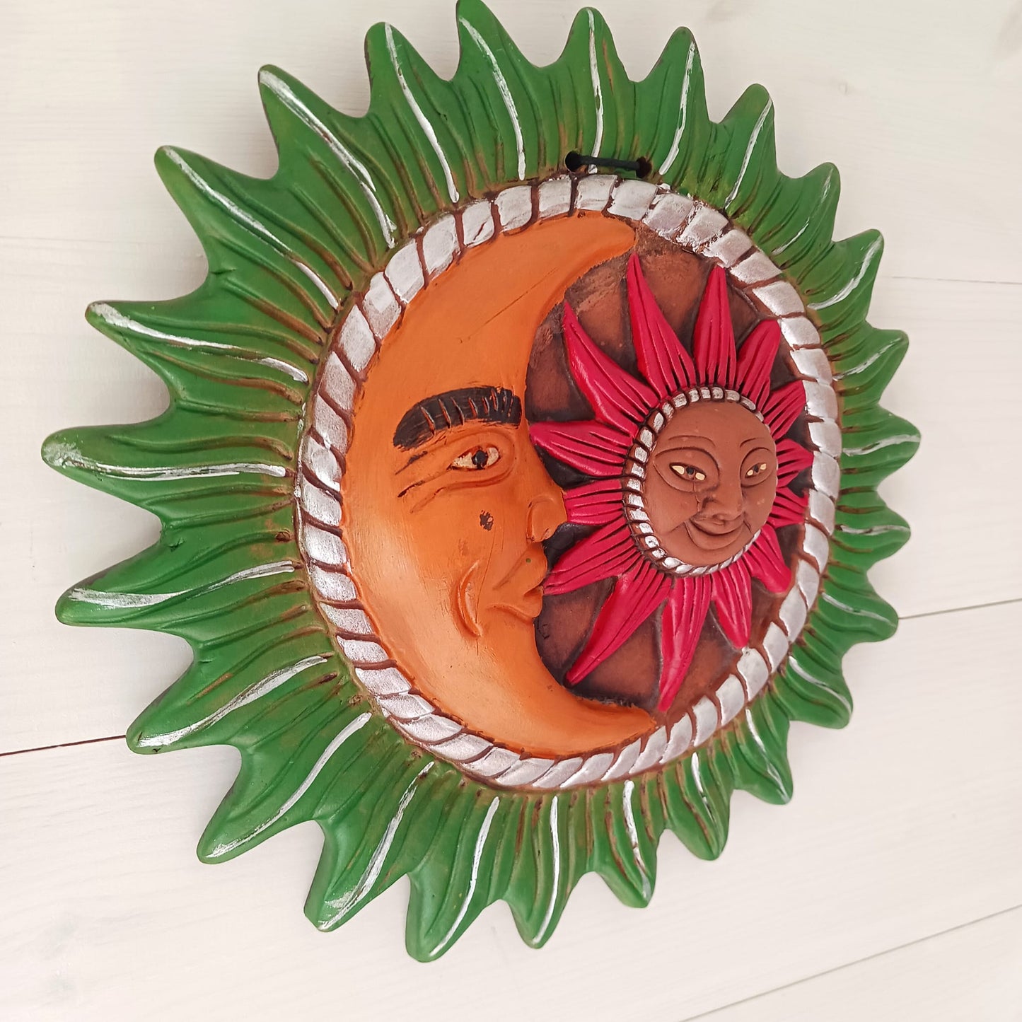 Mexican Sun and Moon Wall Plaque