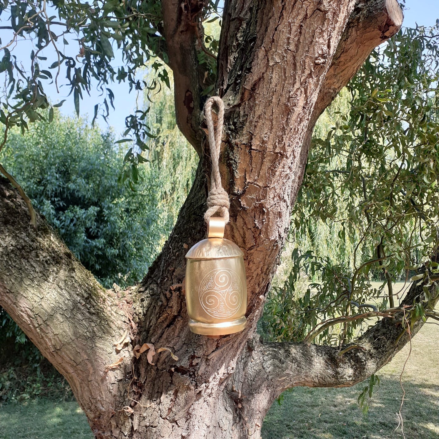 Engraved Rustic Cow Bell Windchime