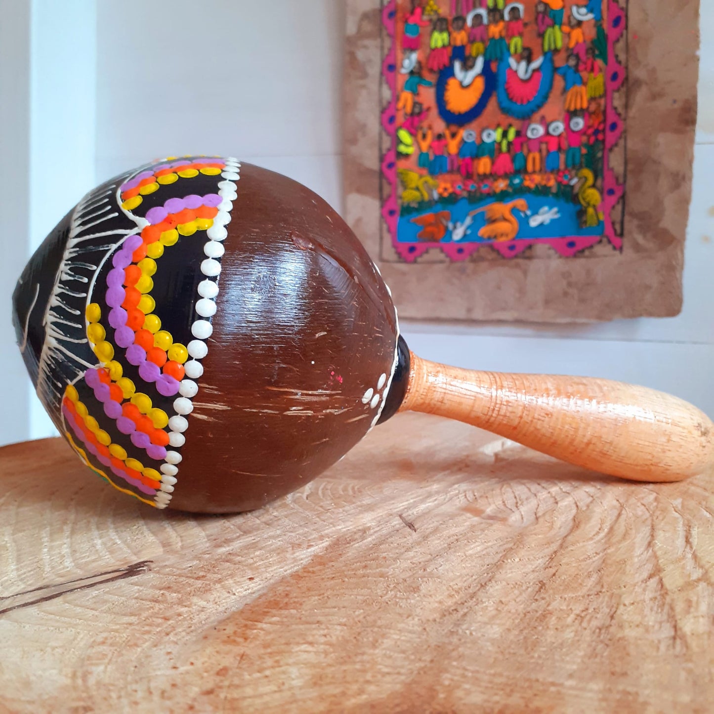 Traditional Hand Painted Sun Maraca