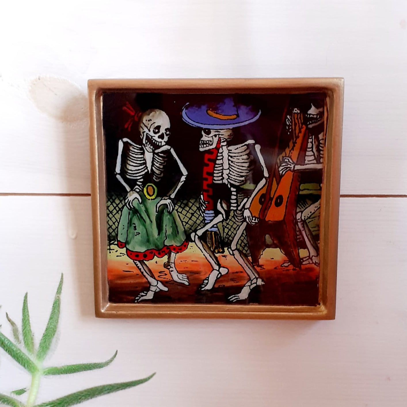 Harpist and Couple Folk Art Frame | Day of The Dead Pictures