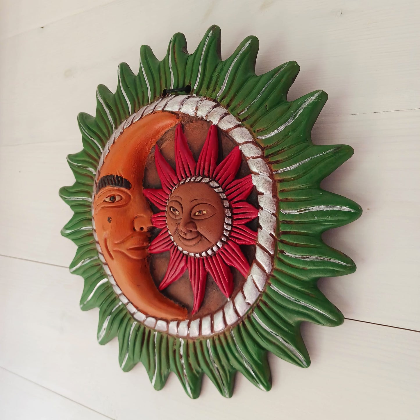 Mexican Sun and Moon Wall Plaque