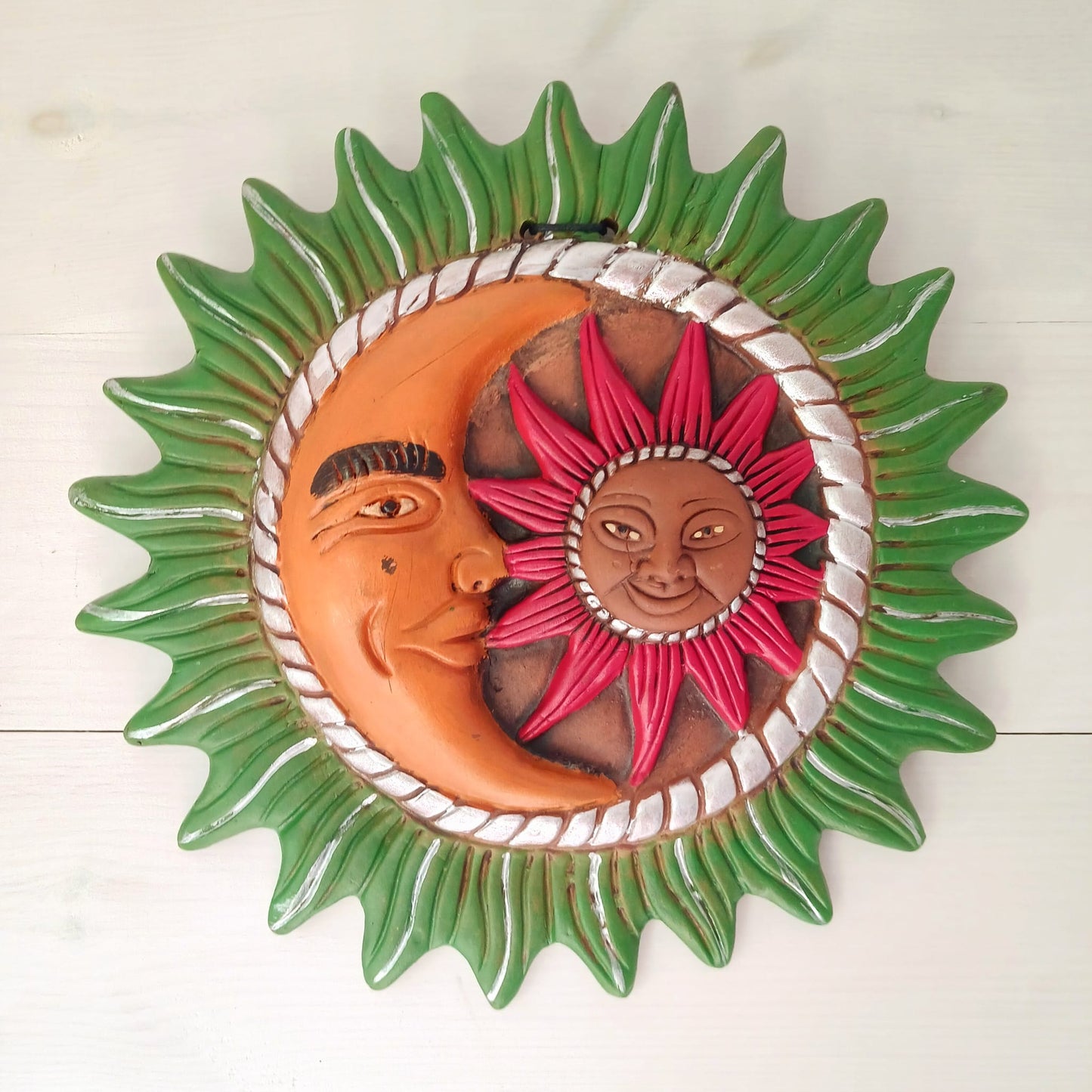 Mexican Sun and Moon Wall Plaque