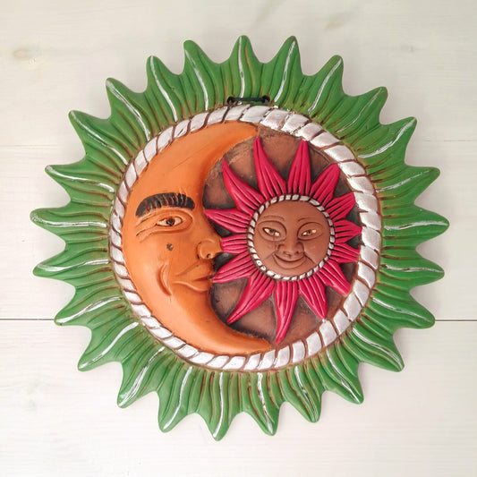 Mexican Sun and Moon Wall Plaque