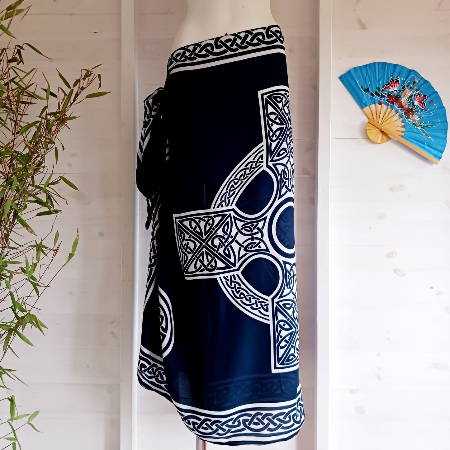 Celtic Sarong | Beach wrap Navy