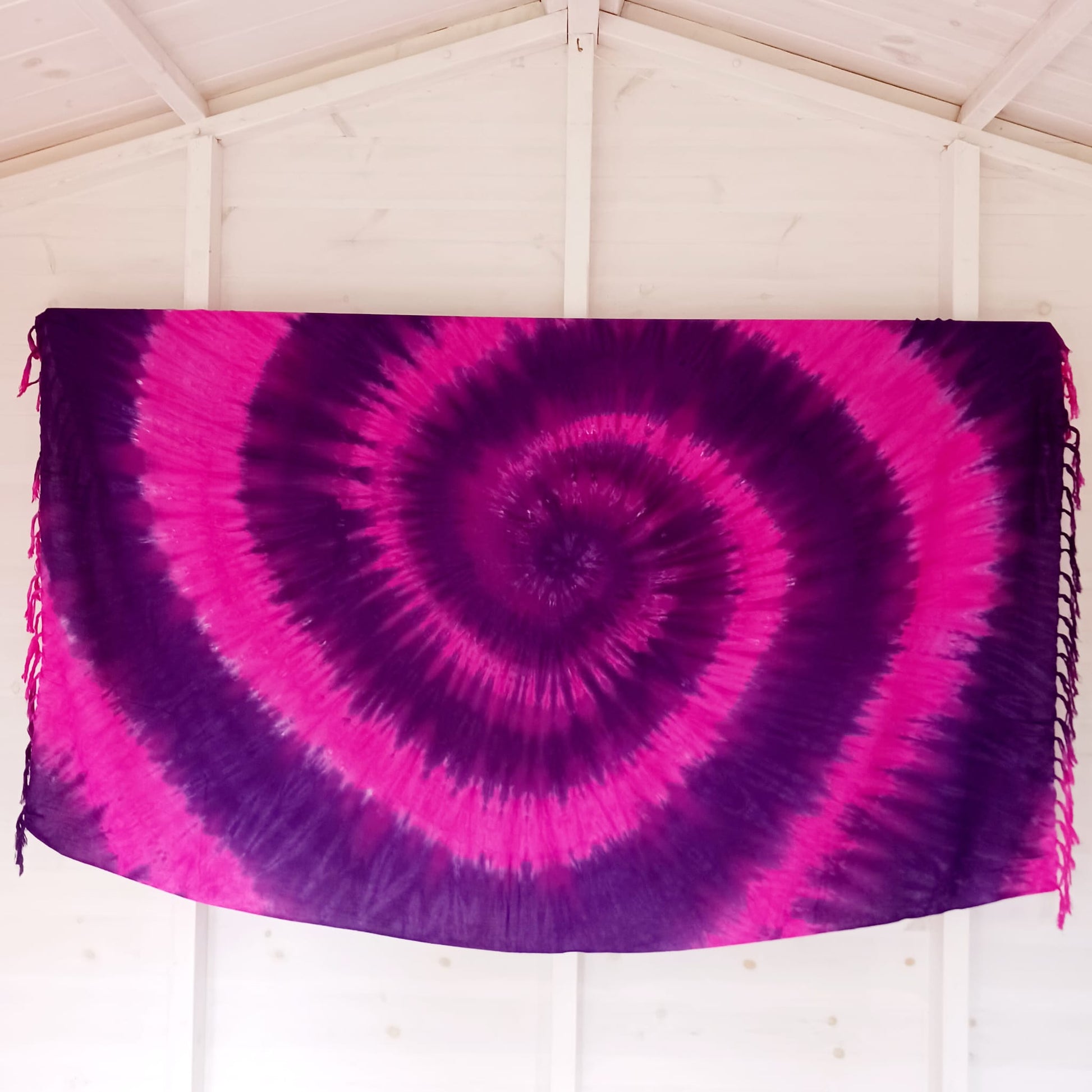 Tie Dye Spiral Nebula Sarong | Beach wrap  Pink & Purple