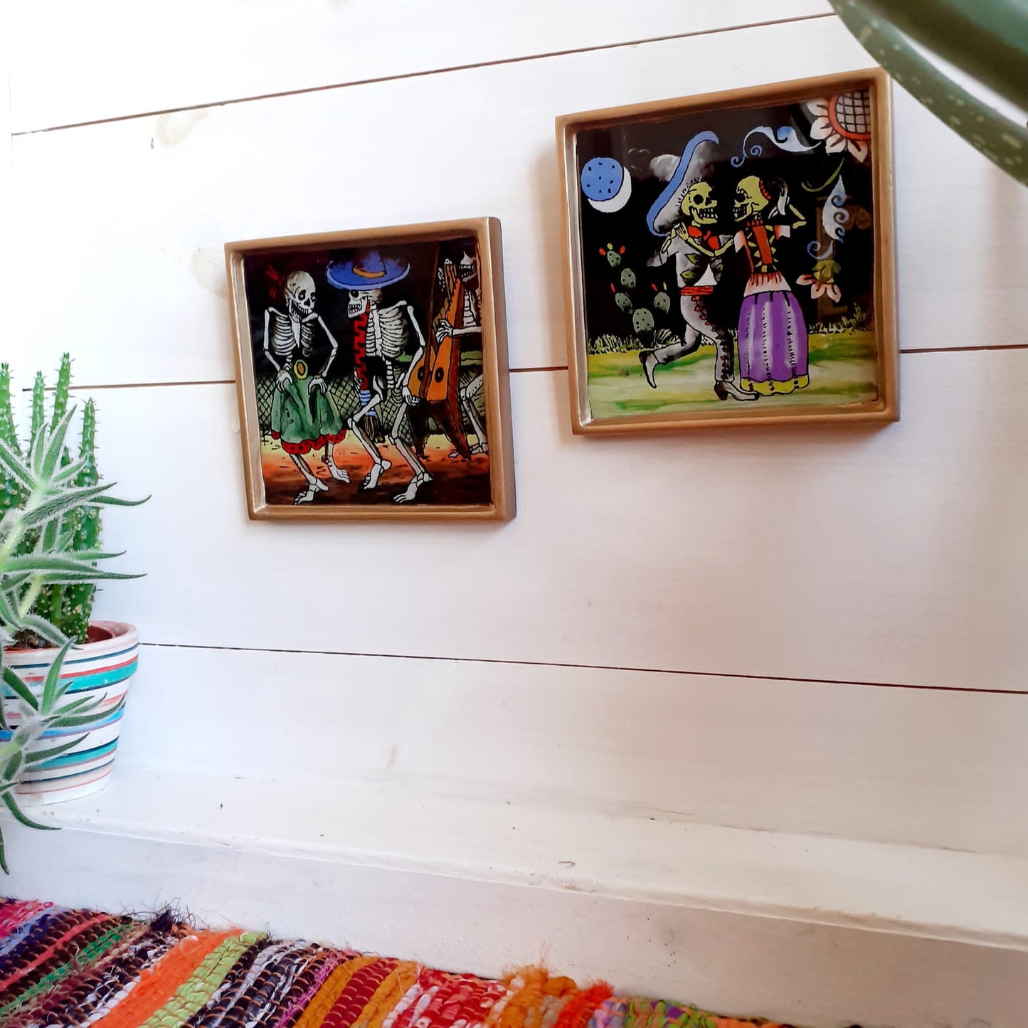 Harpist and Couple Folk Art Frame