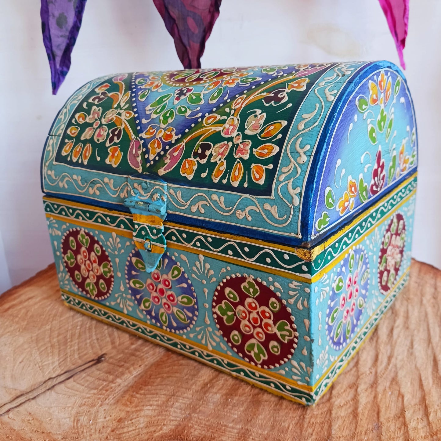 Hand painted Domed Jewellery Box | Trinket Box