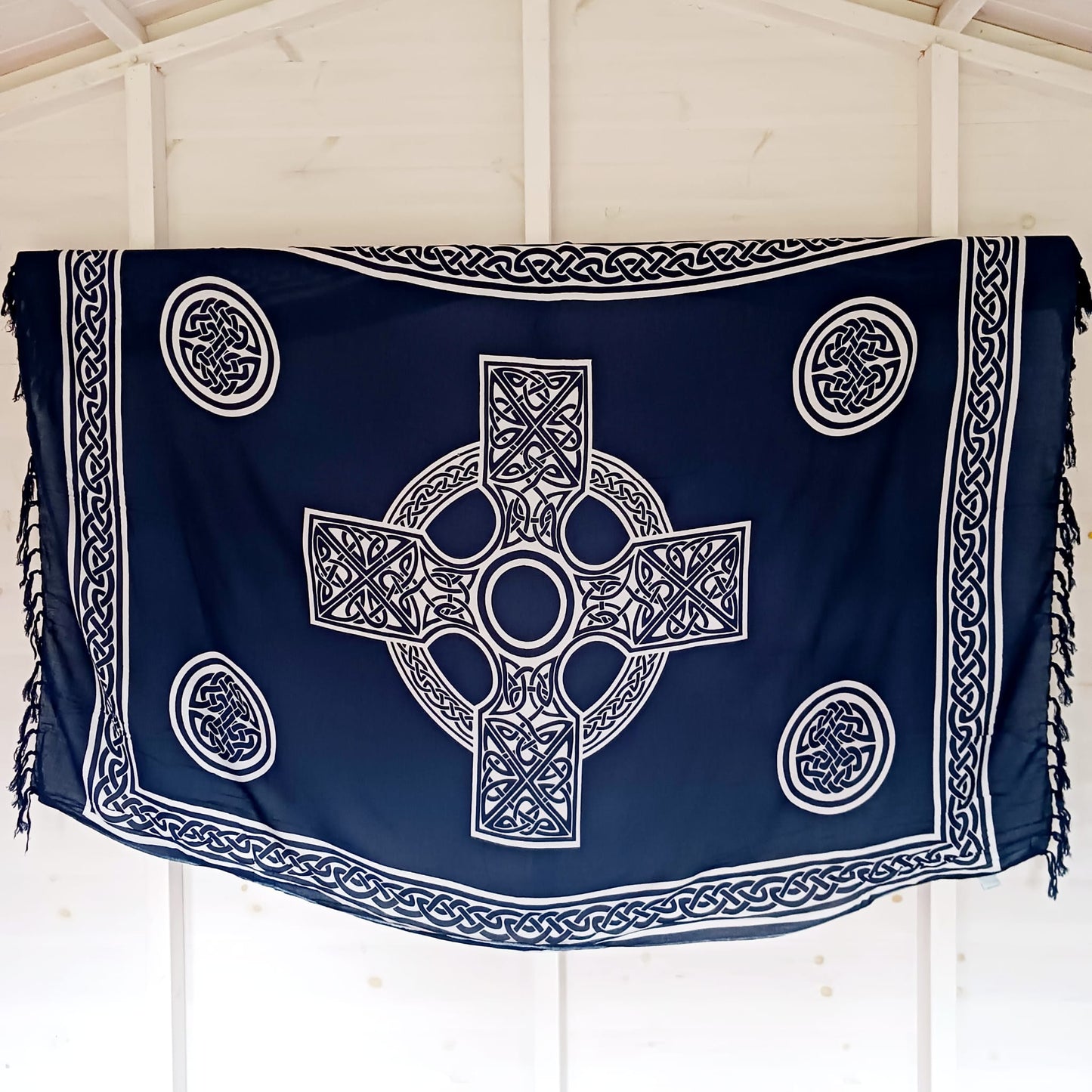 Celtic Sarong | Beach wrap Navy