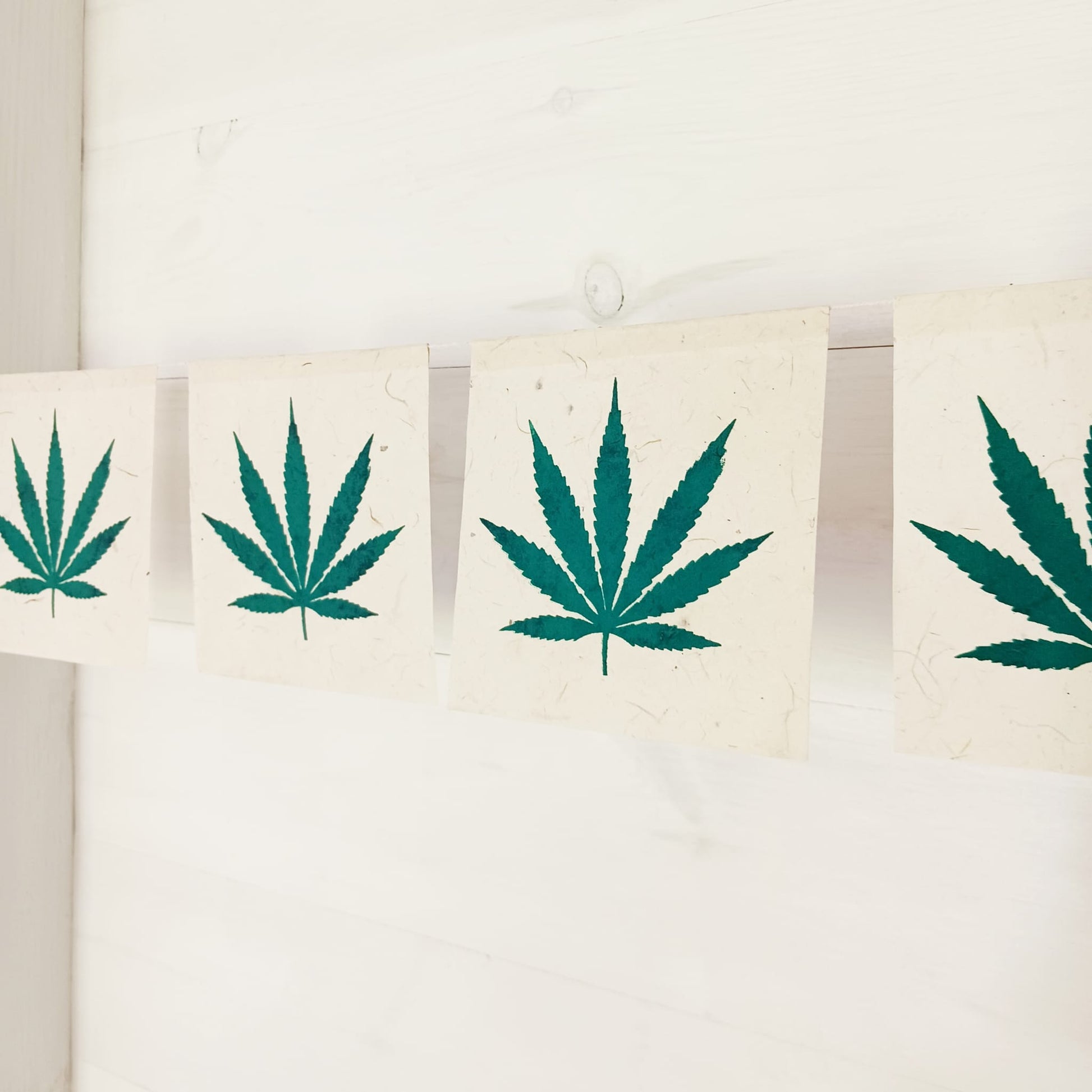 Marijuana Leaf Lokta Paper Flag | Ganja Leaf Paper Flags decoration