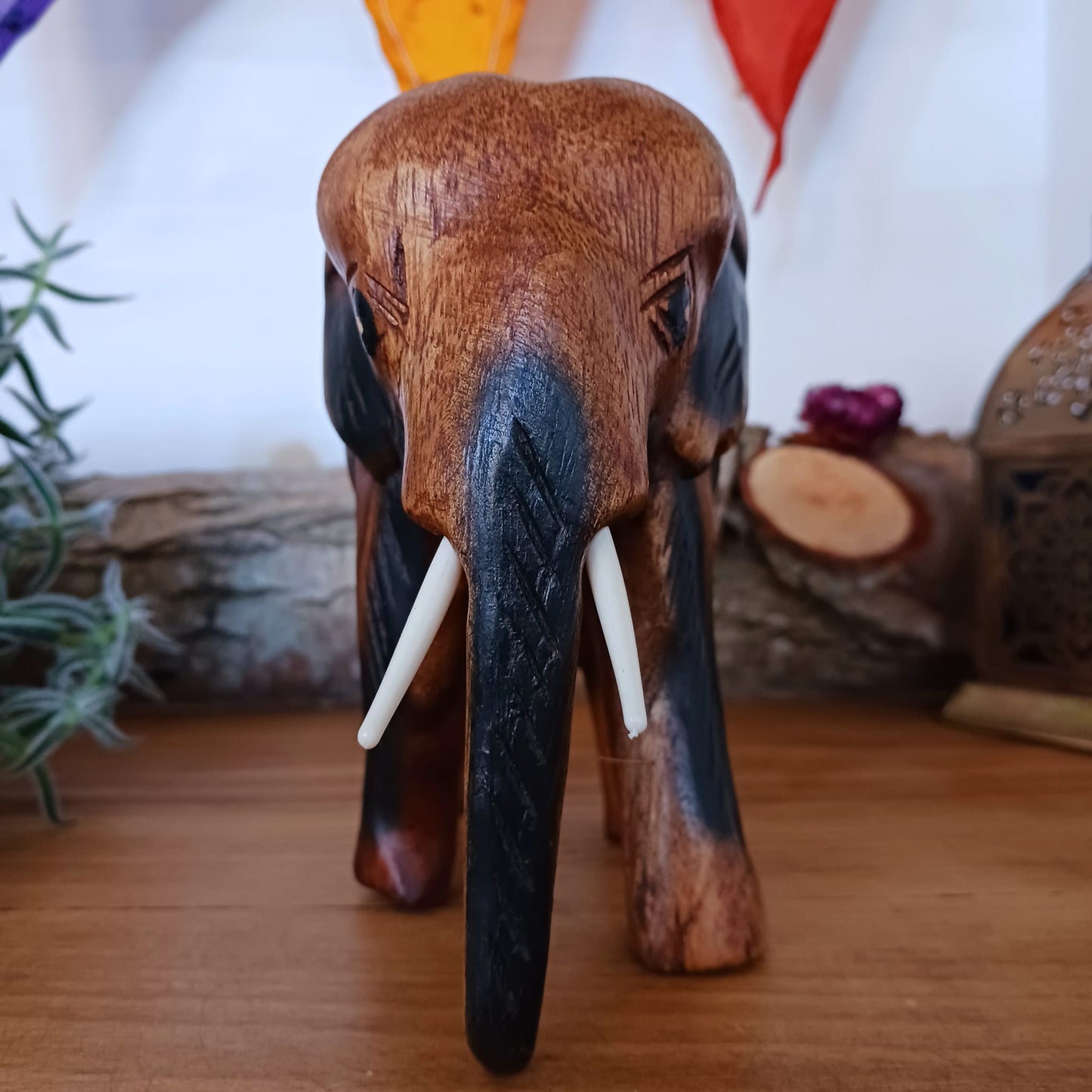 Hand carved wooden Elephant Ornament