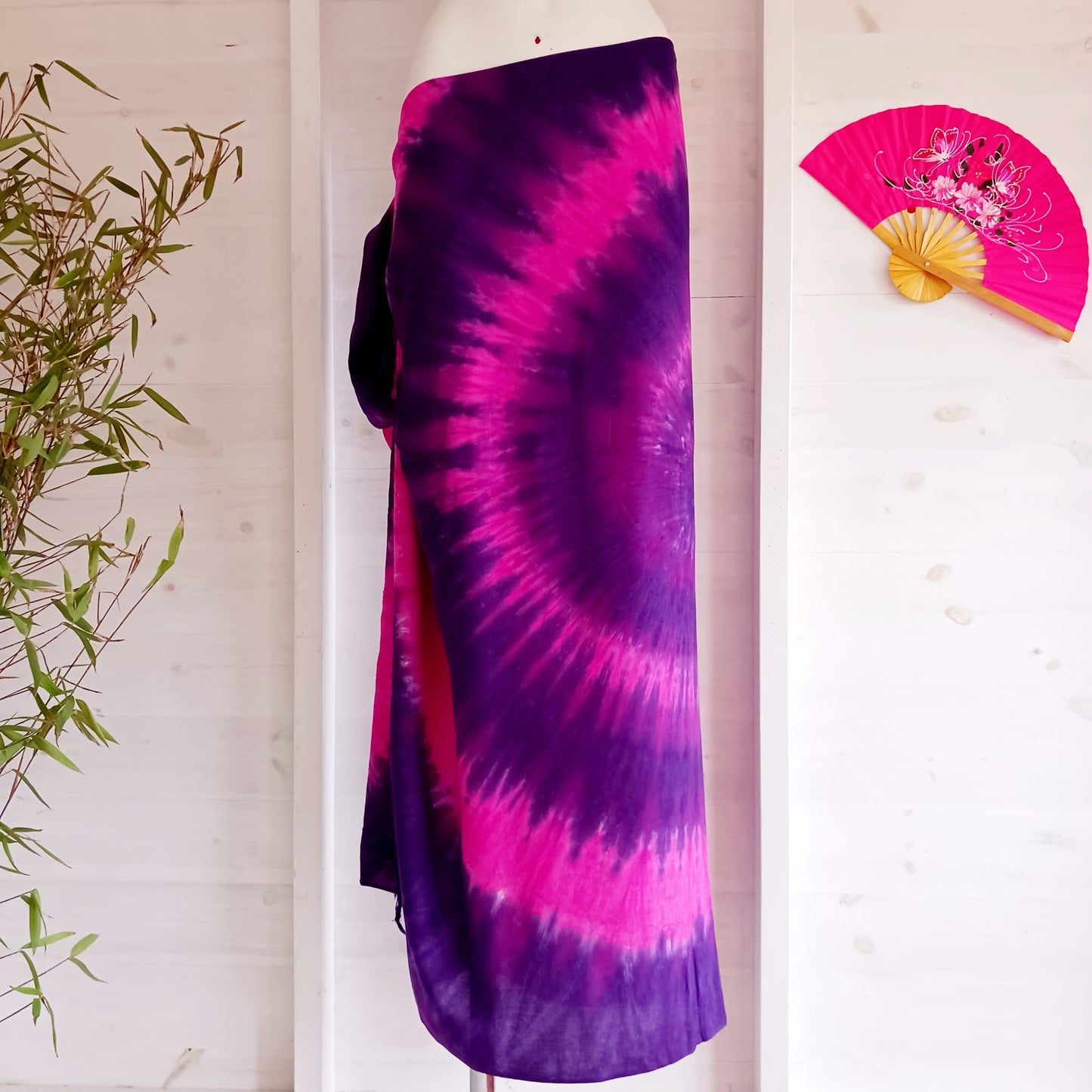 Tie Dye Spiral Nebula Sarong | Beach wrap  Pink & Purple