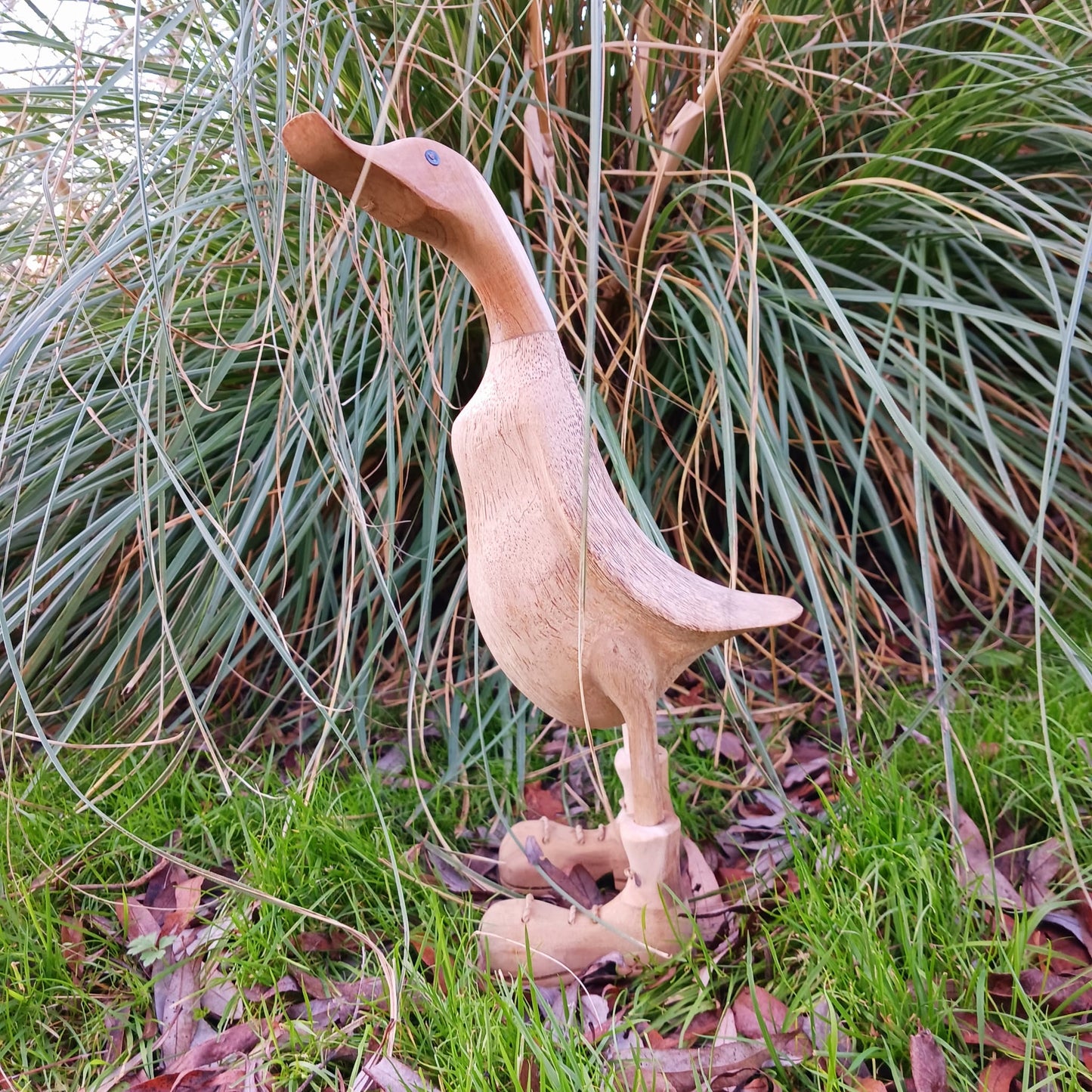 Natural Bamboo Root Duck With Boots