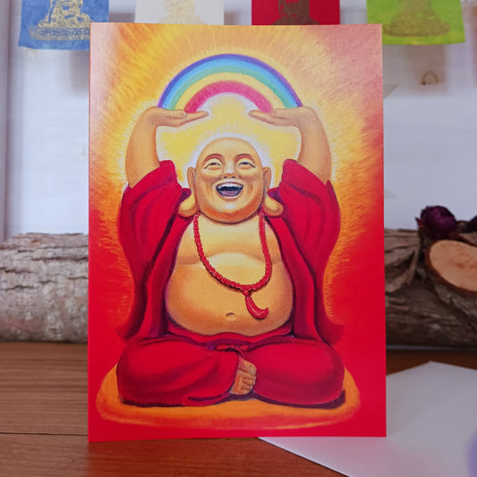 Laughing Buddha Birthday Card | Buddhist Birthday cards and gifts 