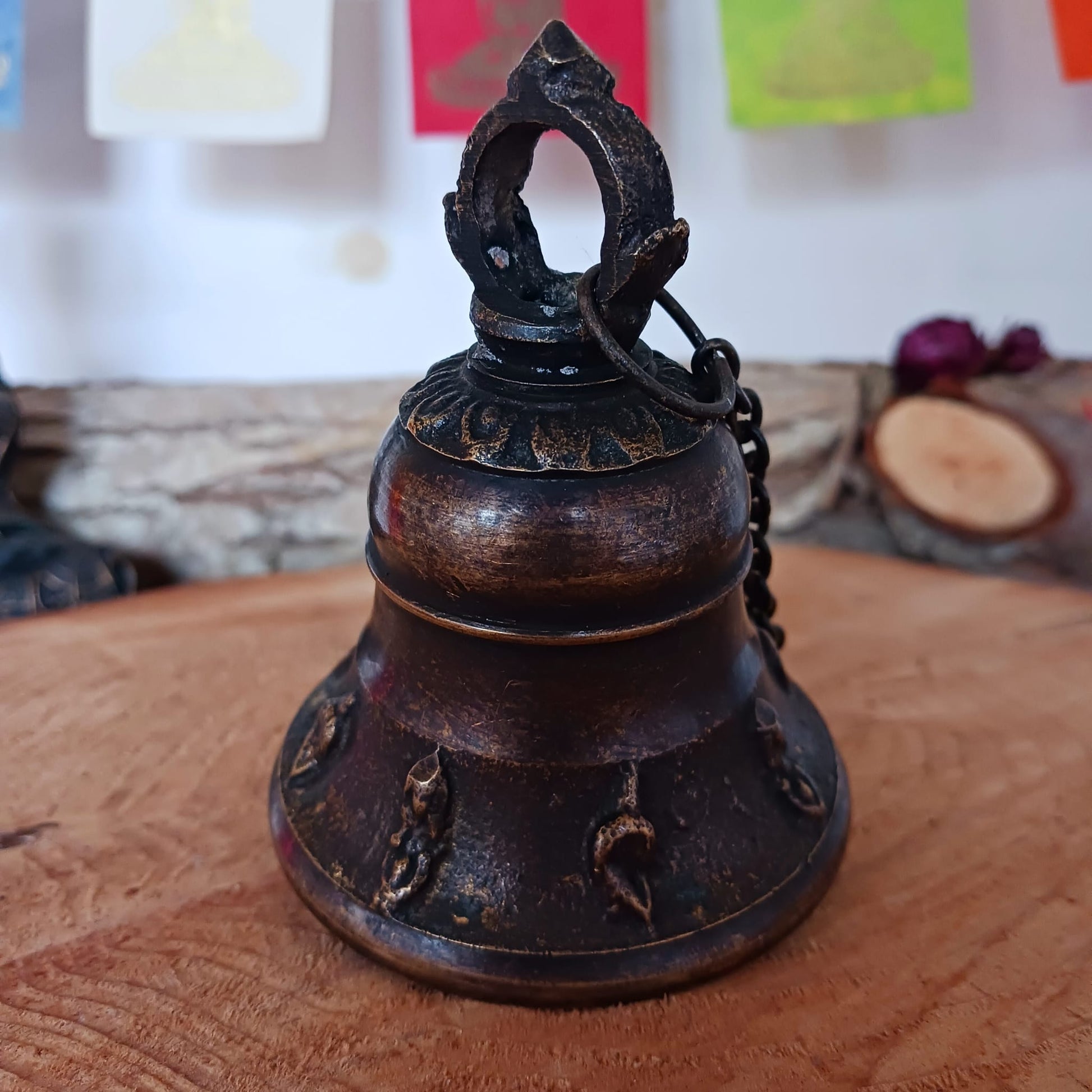 Decorated Tibetan Bodhi Leaf Bell