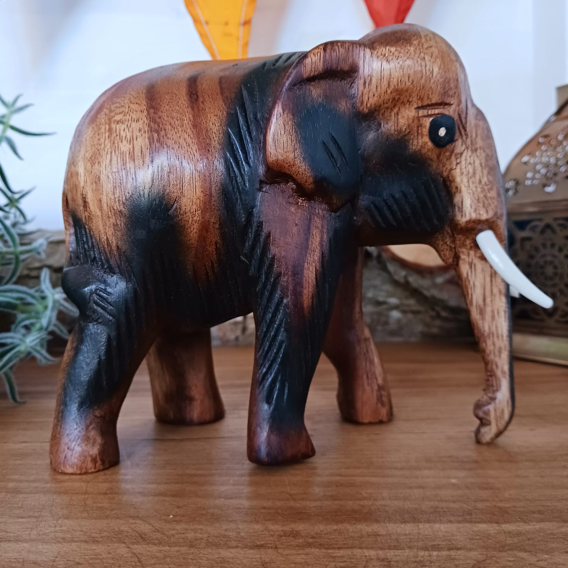 Hand carved wooden Elephant Ornament