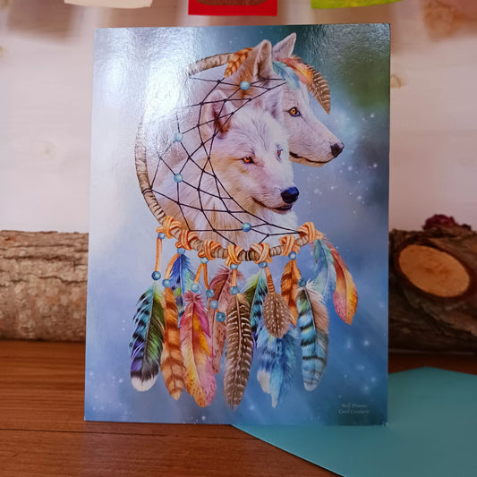 Wolf Dreams Greeting Card (Blank)