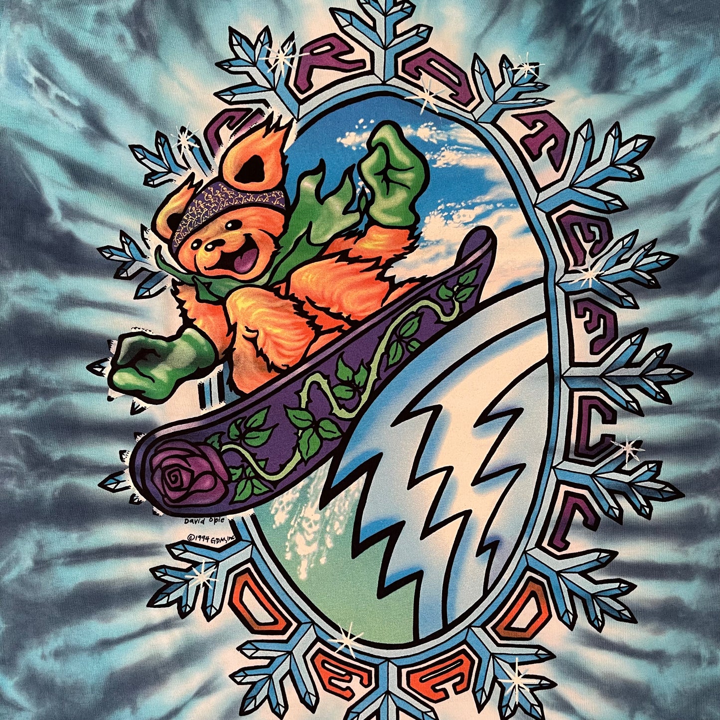 Grateful Dead Snowboard Bears Tie-Dye T-Shirt