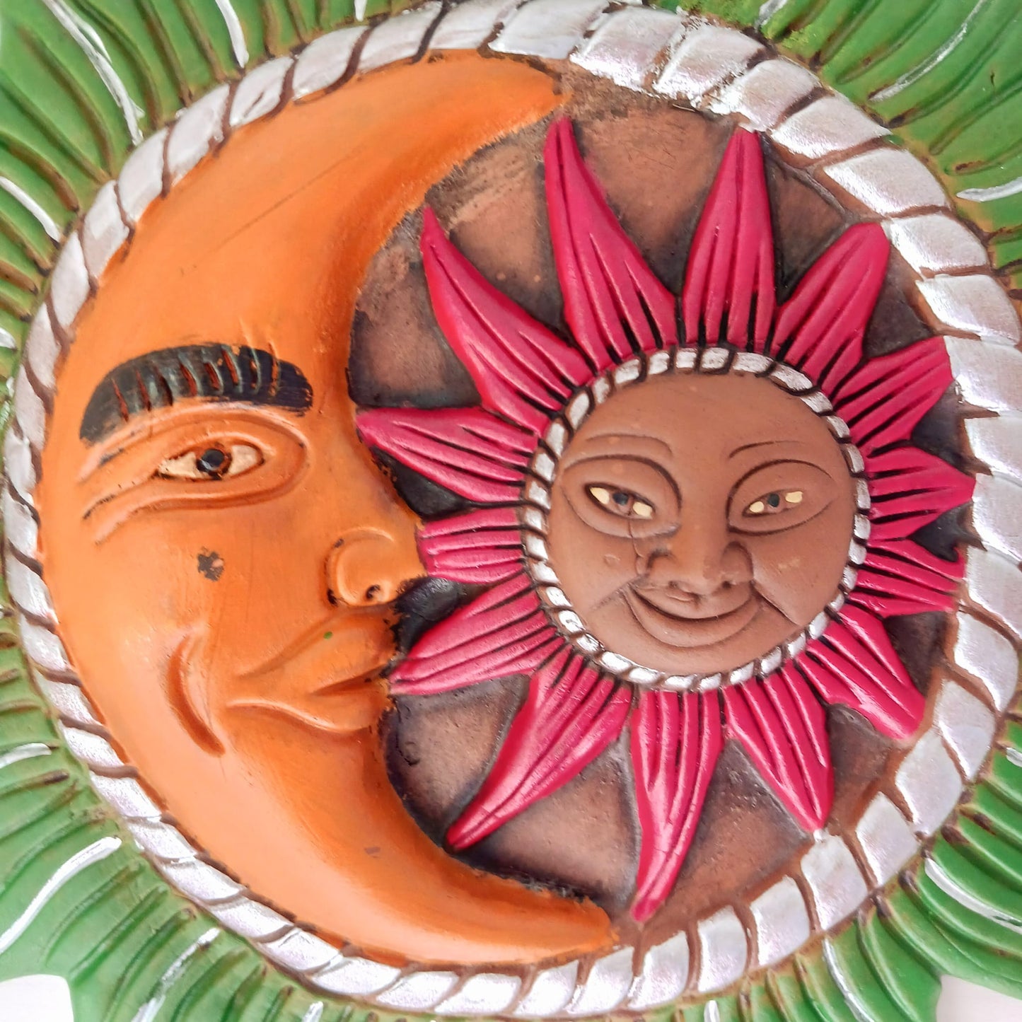 Mexican Sun and Moon Wall Plaque