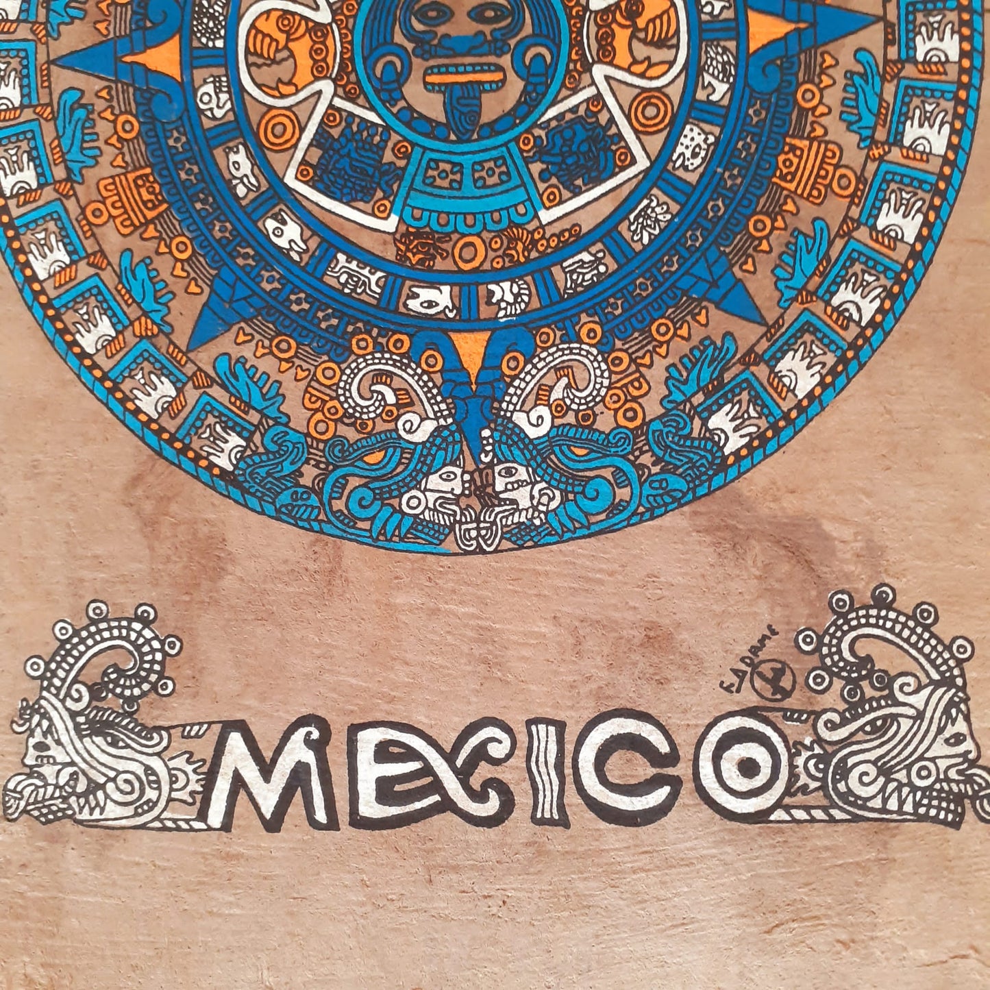 Handmade Mexican Bark Scene Painting