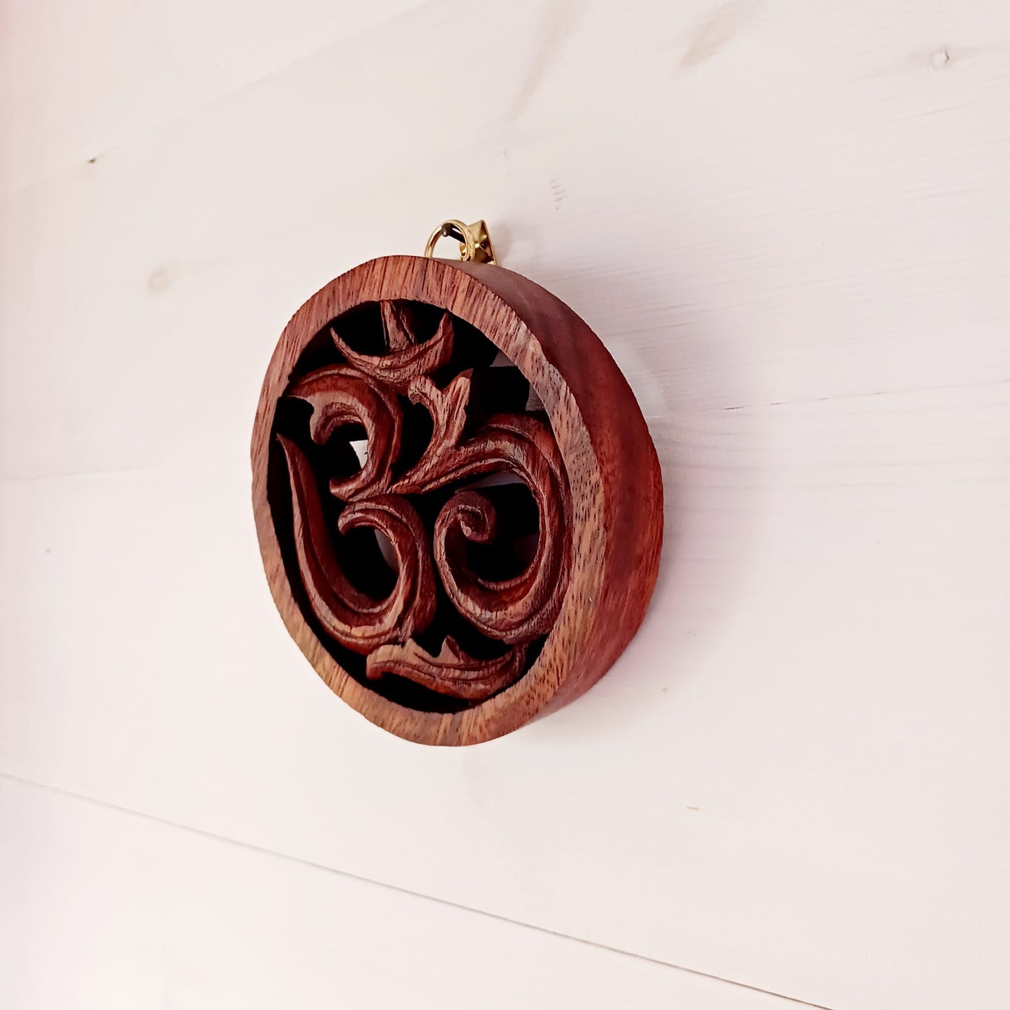 Wooden Om wall hanging approx. 10cm