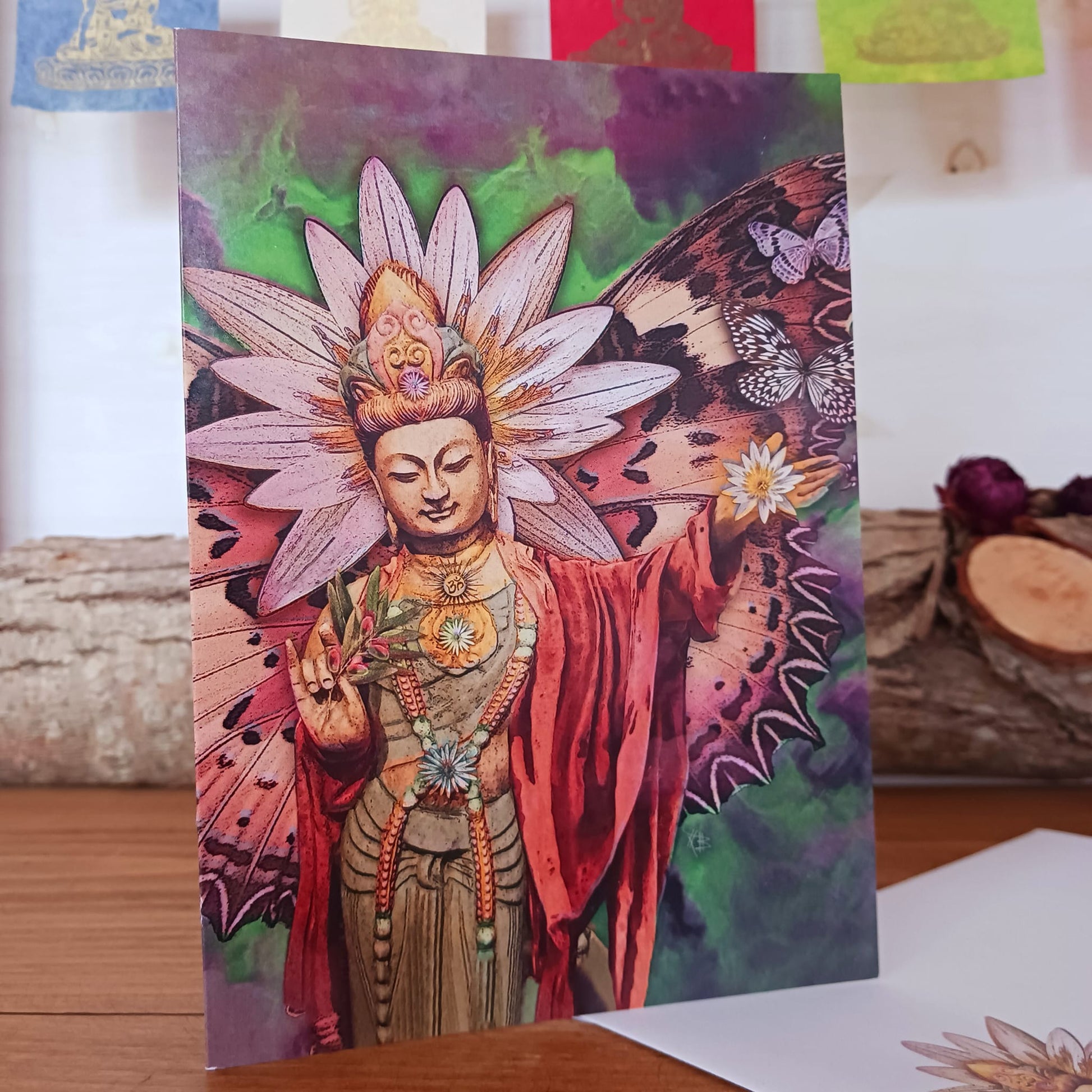 Butterfly Buddha Greetings Card 