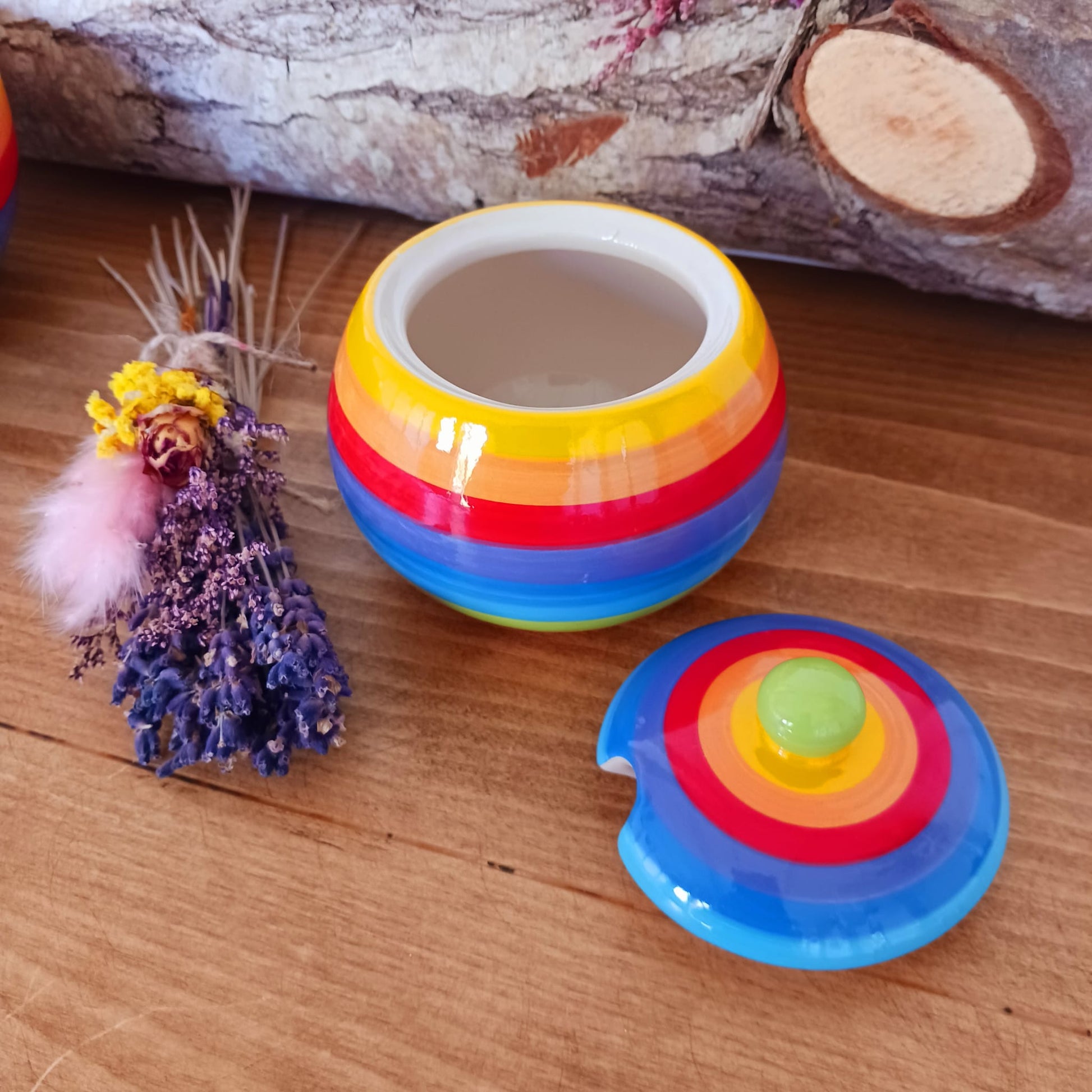 Rainbow Stripe sugar Bowl | Rainbow Cereal Bowl rainbow collection