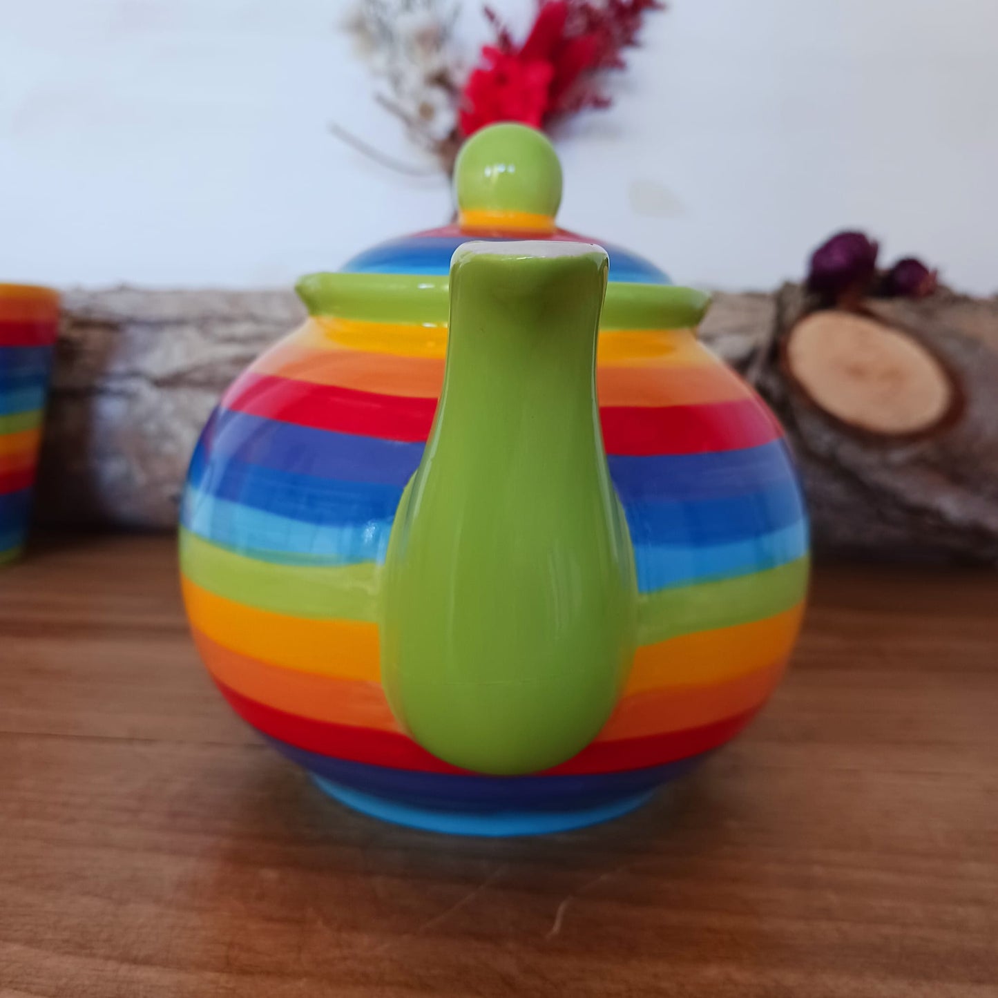 Rainbow Teapot 2 cup | Small Ceramic hand painted Teapot 