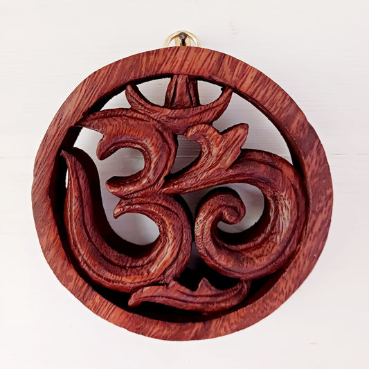 Wooden Om wall hanging approx. 10cm