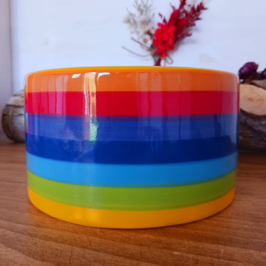 Rainbow ceramic dog feeding bowl | water bowl Size: 16 x 9.5 cm