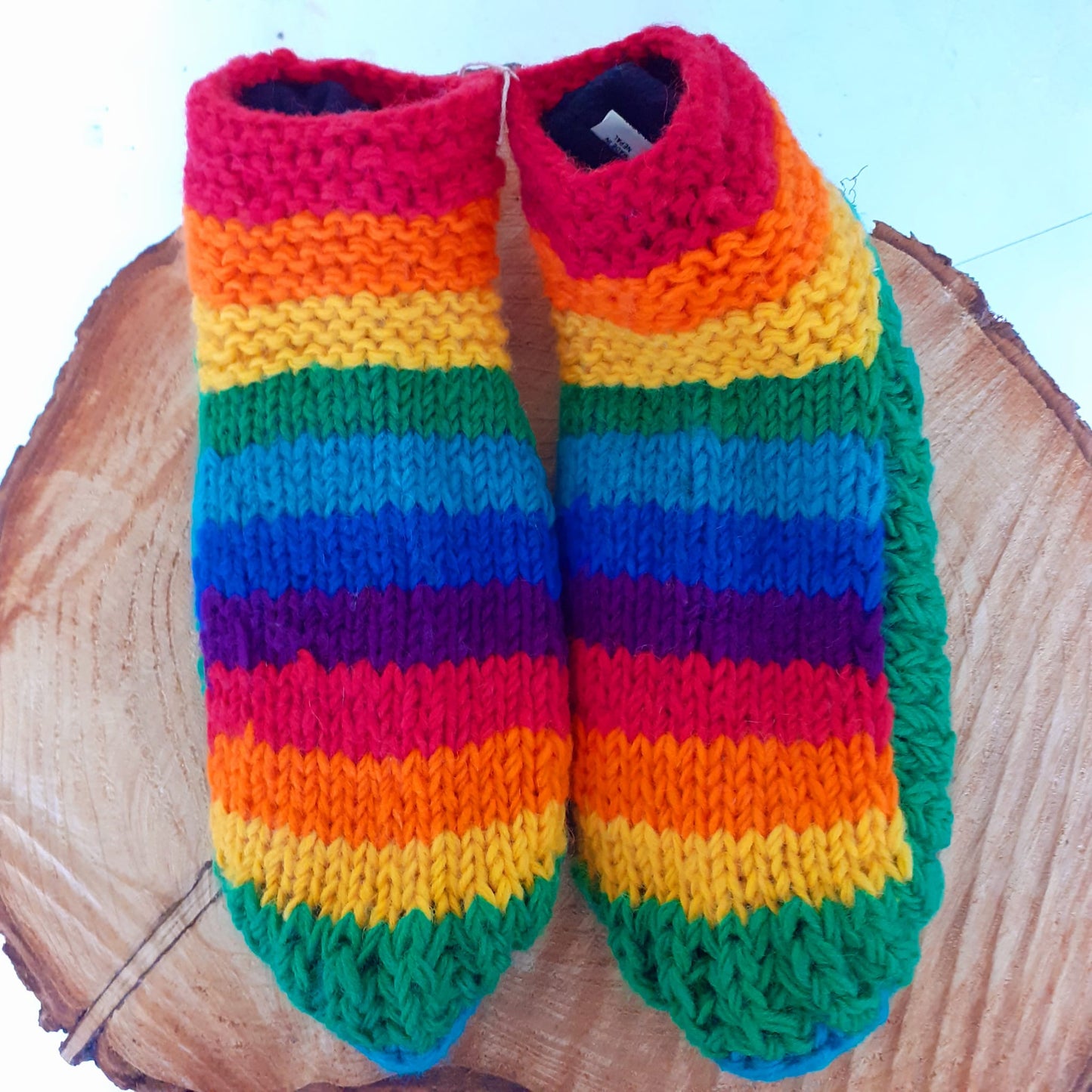 Rainbow Woollen Meditation Mules - slippers (Adult)