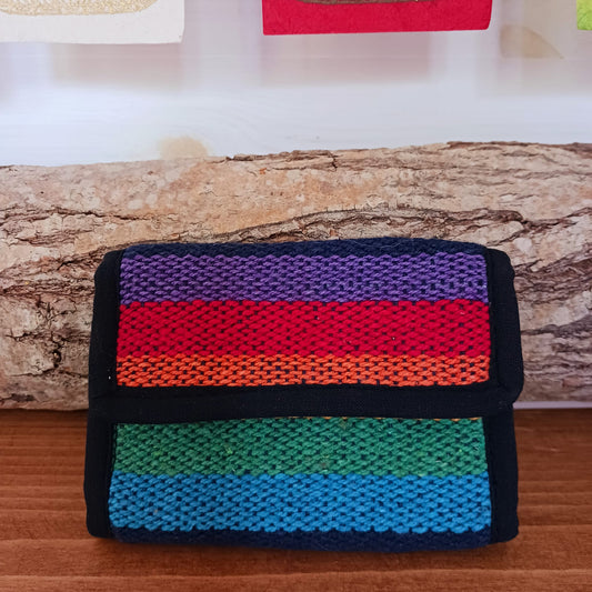 Gheri Rainbow Wallet | Rainbow Cotton festival wallet Hippie Buddha