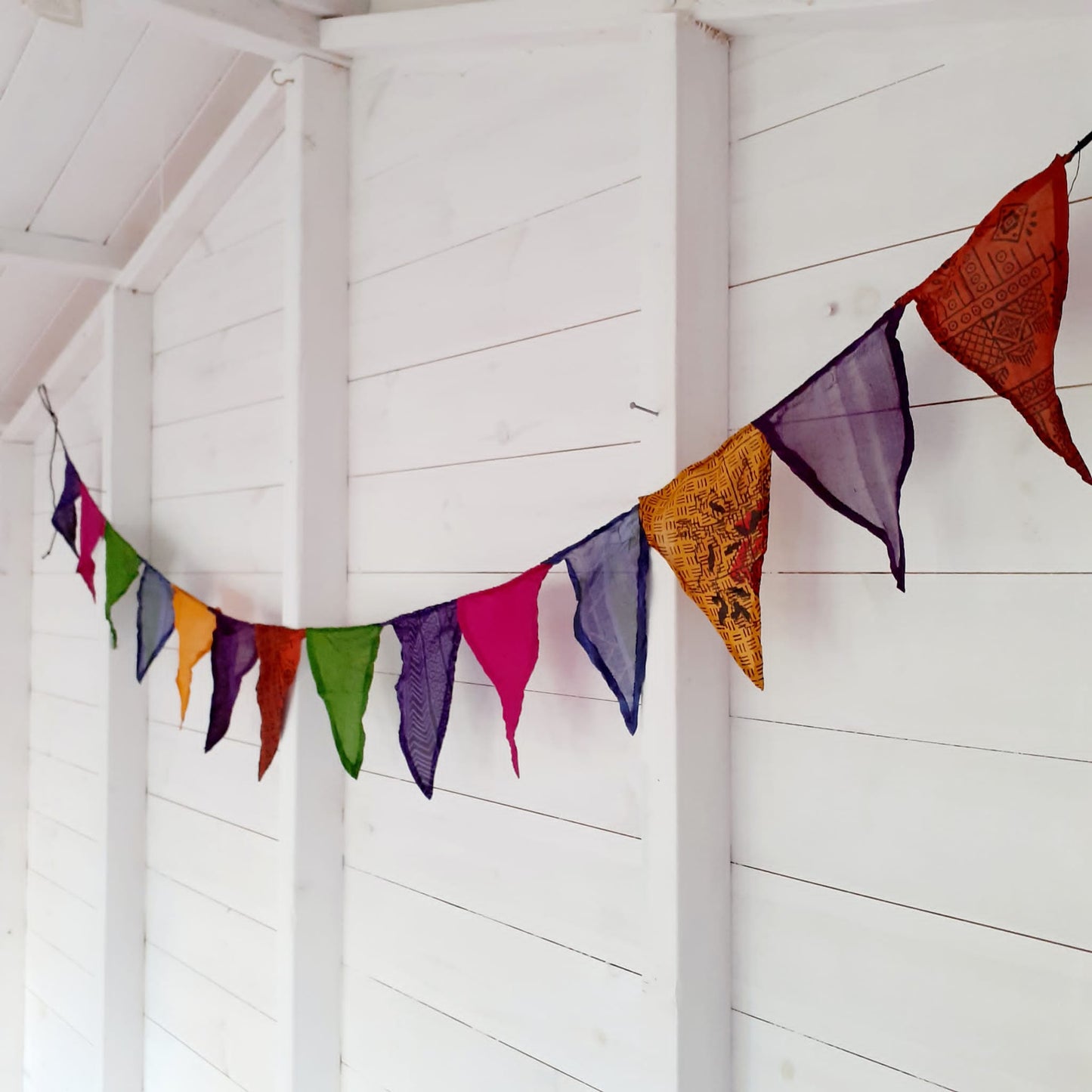 Recycled Sari Bunting | Hippie Boho Indian Sari Bunting