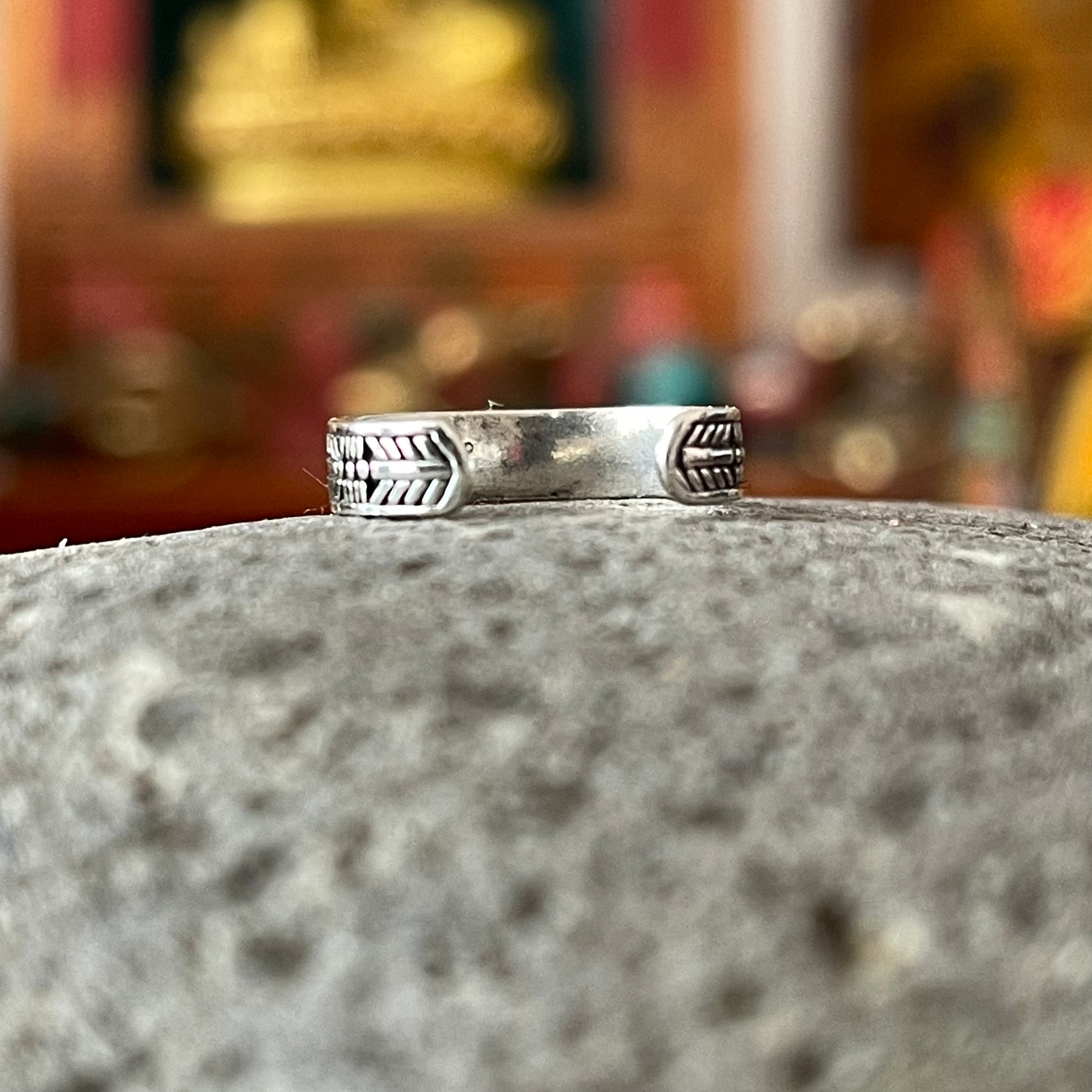 Silver Toe Ring Turquoise Navajo band