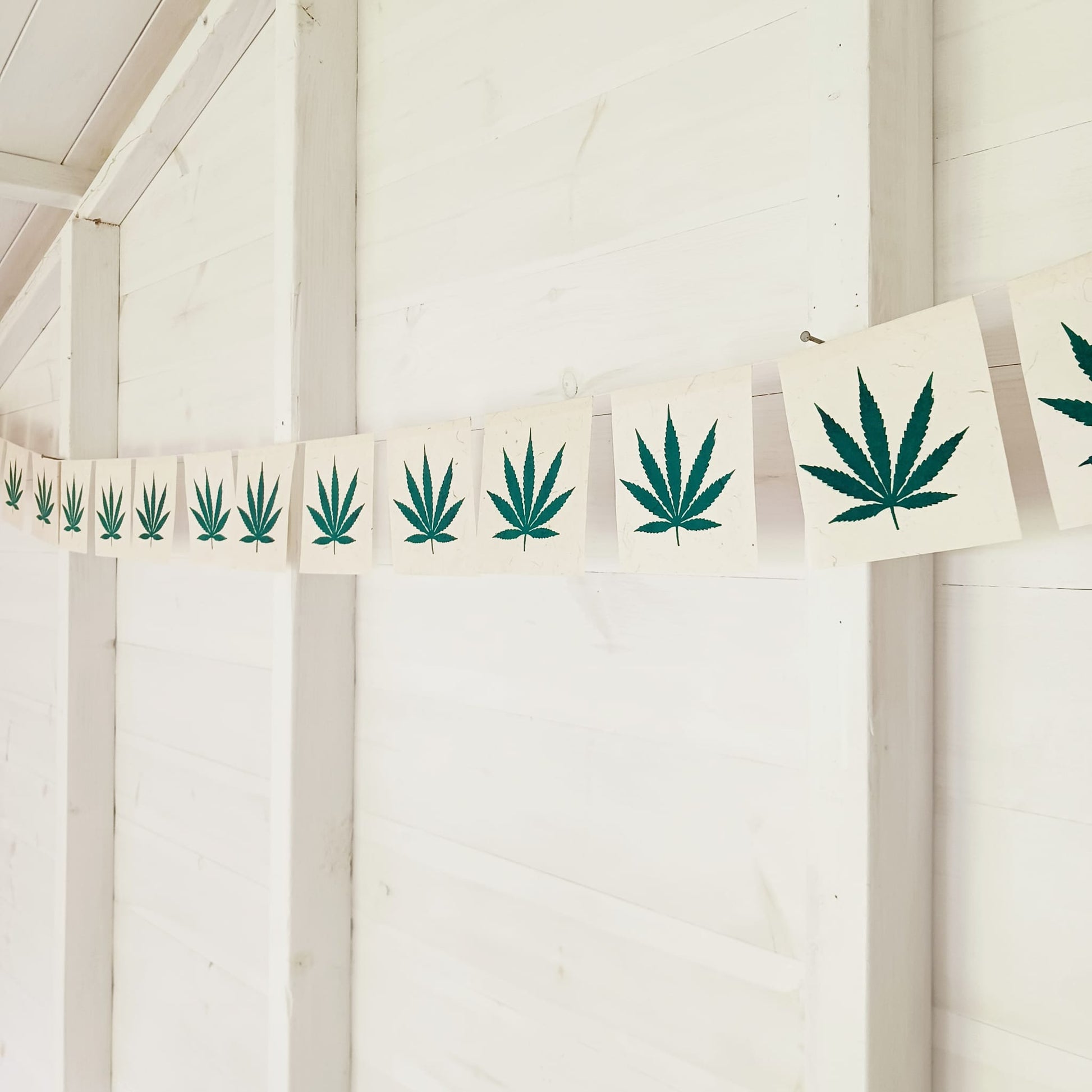 Marijuana Leaf Lokta Paper Flag | Ganja Leaf Paper Flags decoration