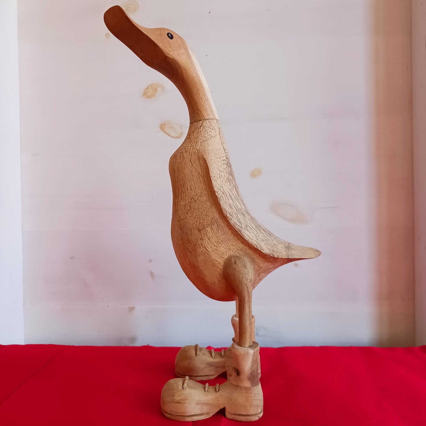 Natural Bamboo Root Duck With Boots